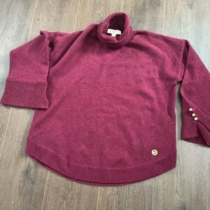 Women's Burgundy Turtleneck Sweater